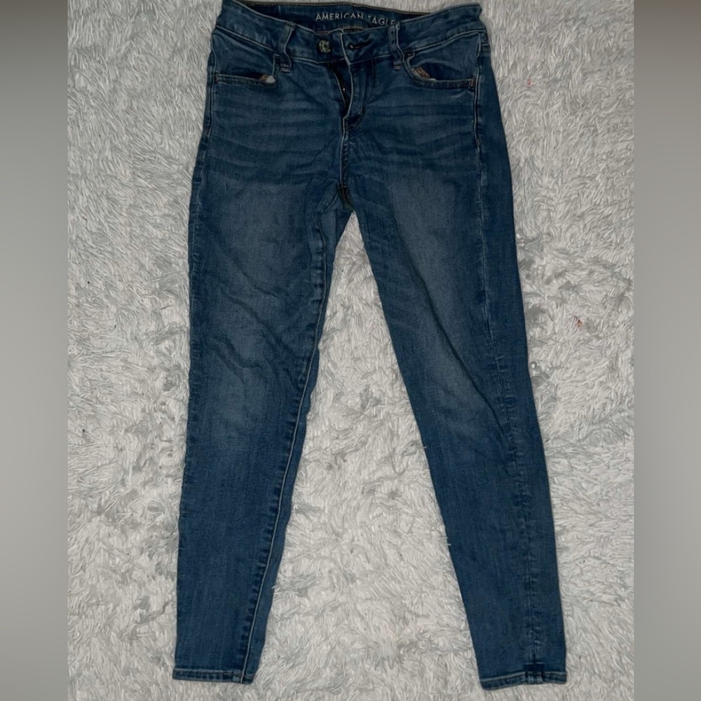 American Eagle Outfitters Blue Skinny Jeans with Stretch - Picture 2 of 2